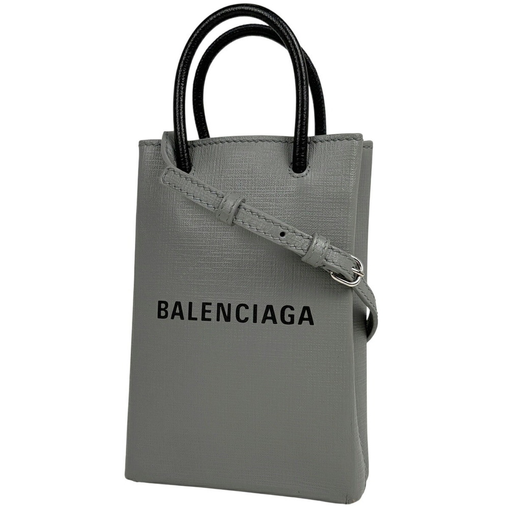 Balenciaga Shopping Phone Holder Bag Handbag Smartphone Case Shoulder Gray
